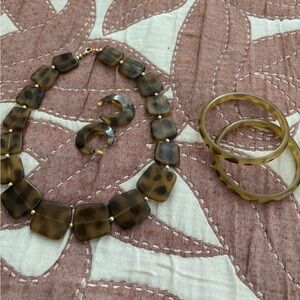 Vintage Tortoise Shell Jewelry Set